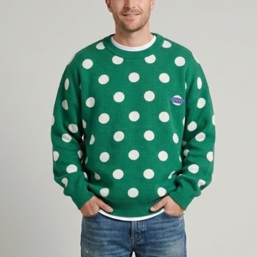 Goodboy Oversized Polka Dot Jumper Green 100% Cotton One Size